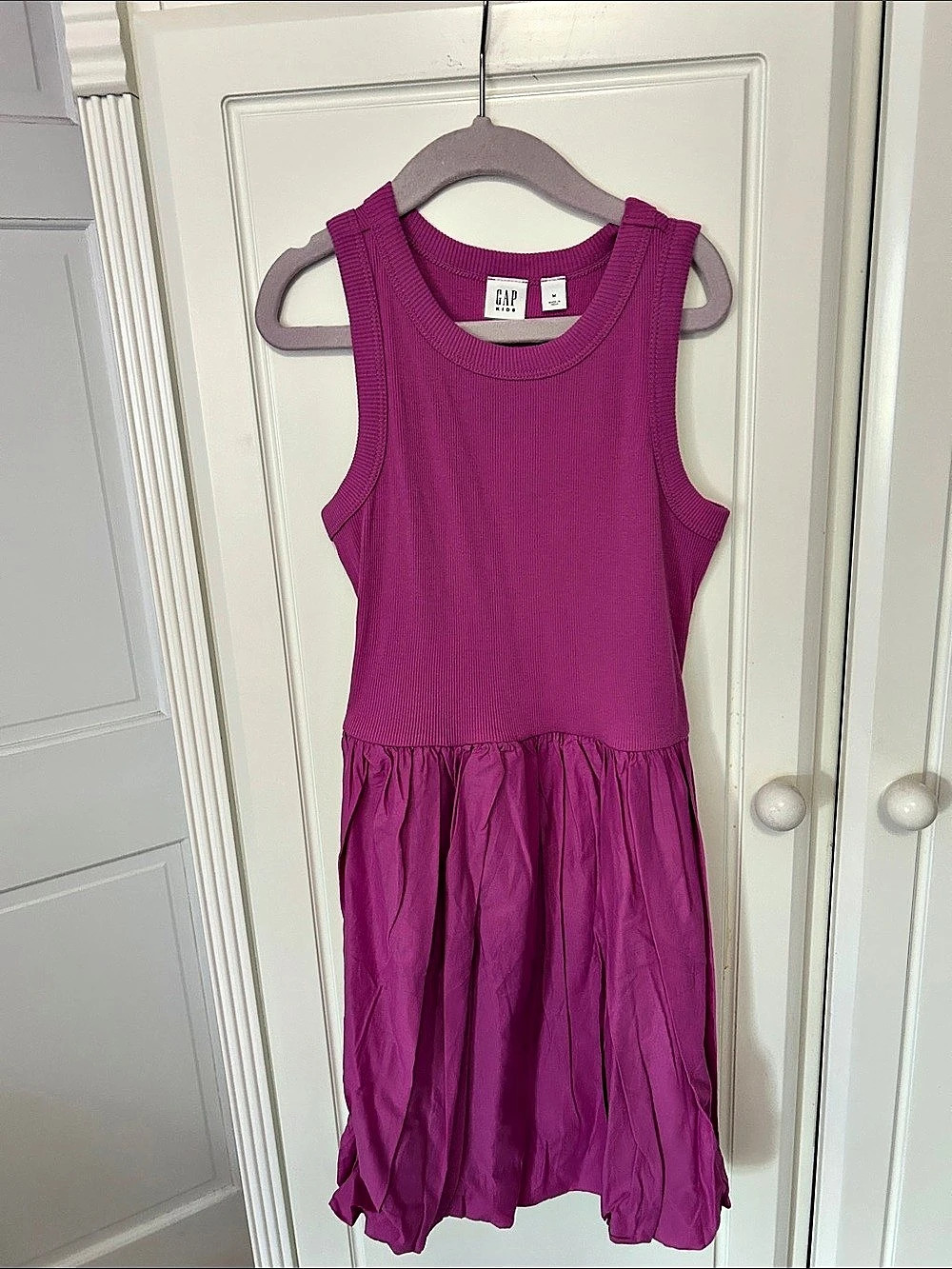 GAP Kids Mixed Media Bubble Dress Girls Medium (8) Pink
